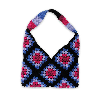 Red Heart Crochet Granny Square Serenity Bag Hyper Violet