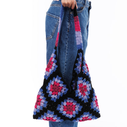 Red Heart Crochet Granny Square Serenity Bag Hyper Violet
