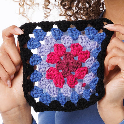 Red Heart Crochet Granny Square Serenity Bag Hyper Violet