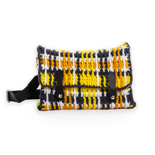 Red Heart Crochet Punk Plaid Bag
