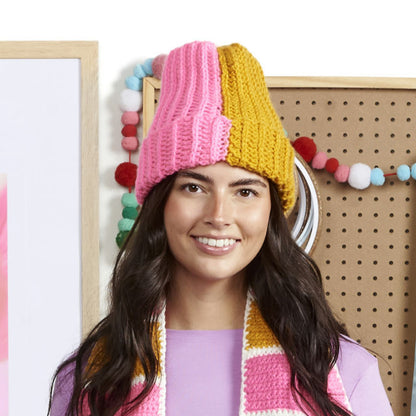 Red Heart Color Duo Crochet Rib Beanie Version 2