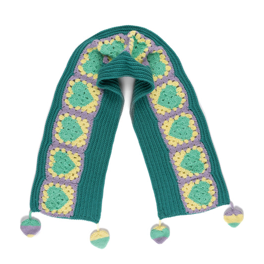 Red Heart Hearts All Around Crochet Scarf