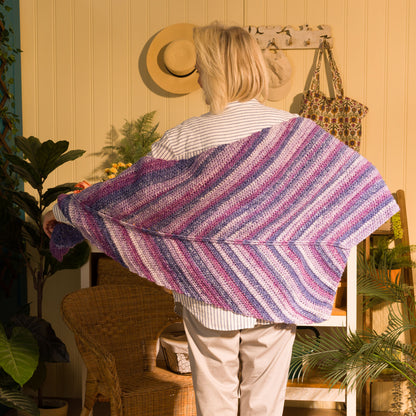 Red Heart Grow As You Go Crochet Shawl Indigo