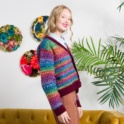 Red Heart Crochet Airy Stripes Cardigan Red Heart Crochet Airy Stripes Cardigan