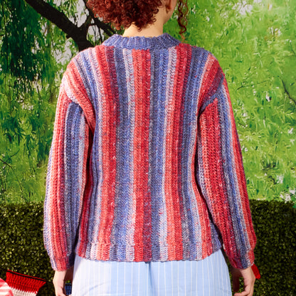 Red Heart Sizzling Stripes Crochet Pullover Red Heart Sizzling Stripes Crochet Pullover