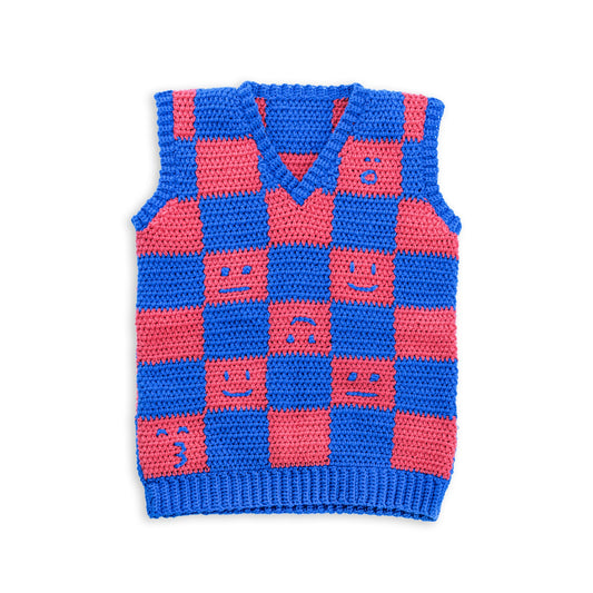 Red Heart Crochet Checkerboard Mood Sweater Vest