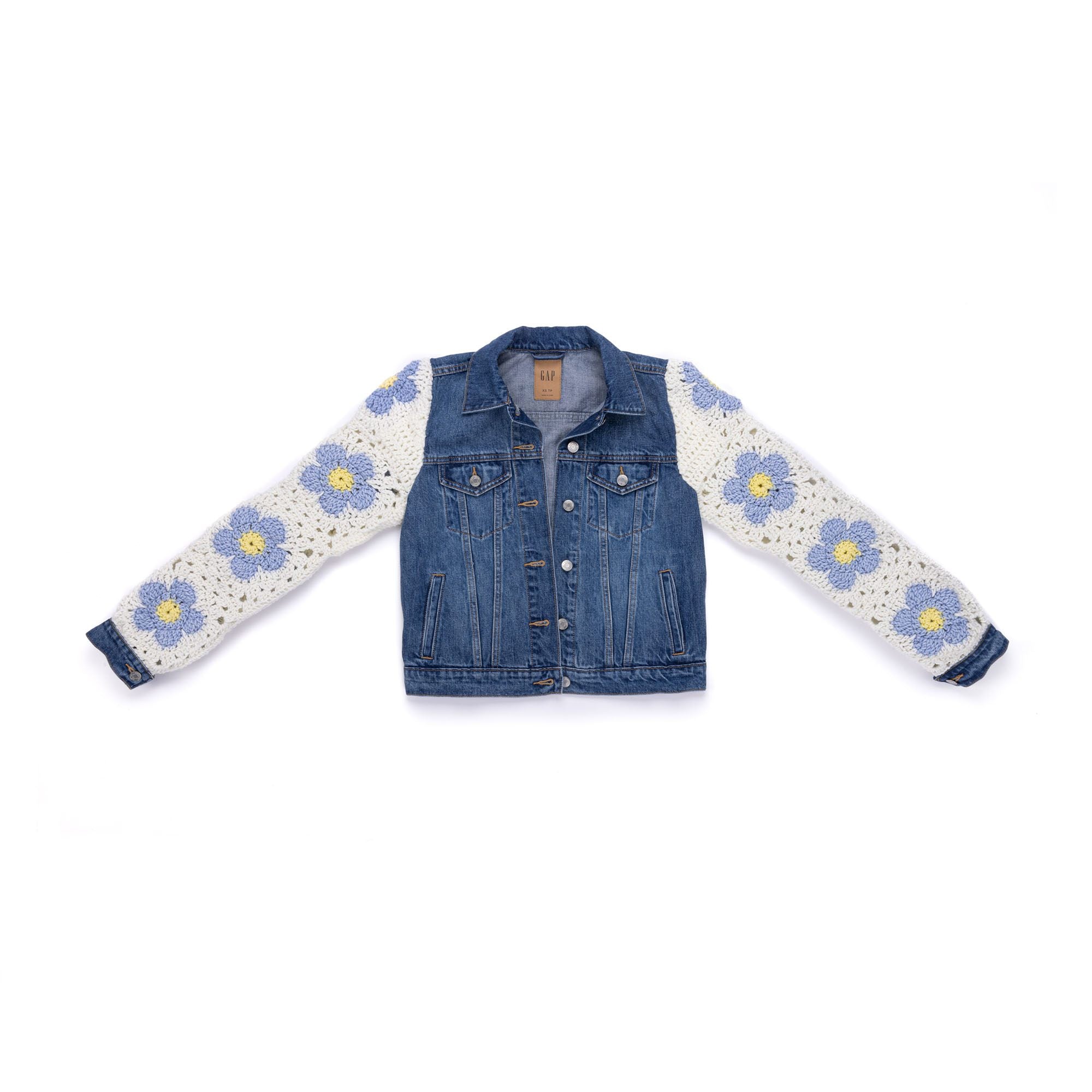 Free Easy Red Heart Crochet Upcycled Denim Jacket​ Pattern