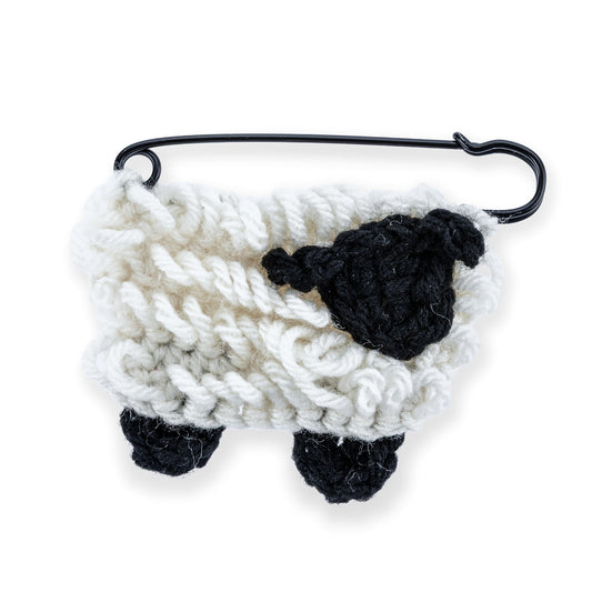 Red Heart Crochet Sheep Baadge