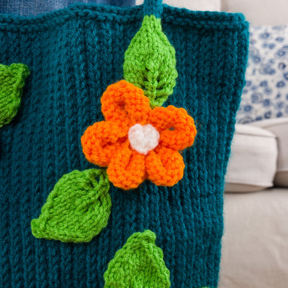 Red Heart Knit Floral Tote Red Heart Knit Floral Tote