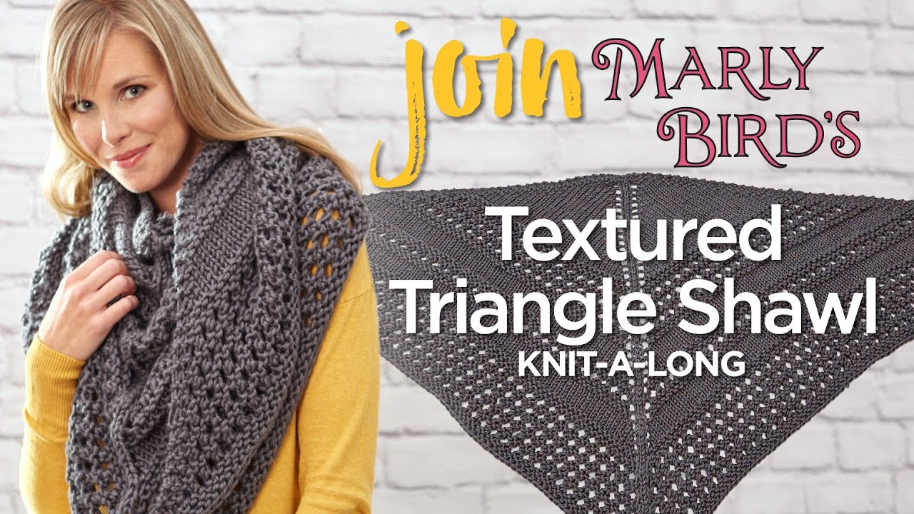 Red Heart Textured Triangle Shawl Knit