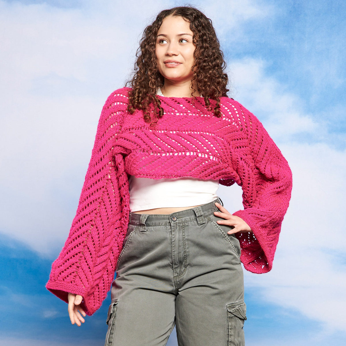 Knit Shrug made in Red Heart Yarn