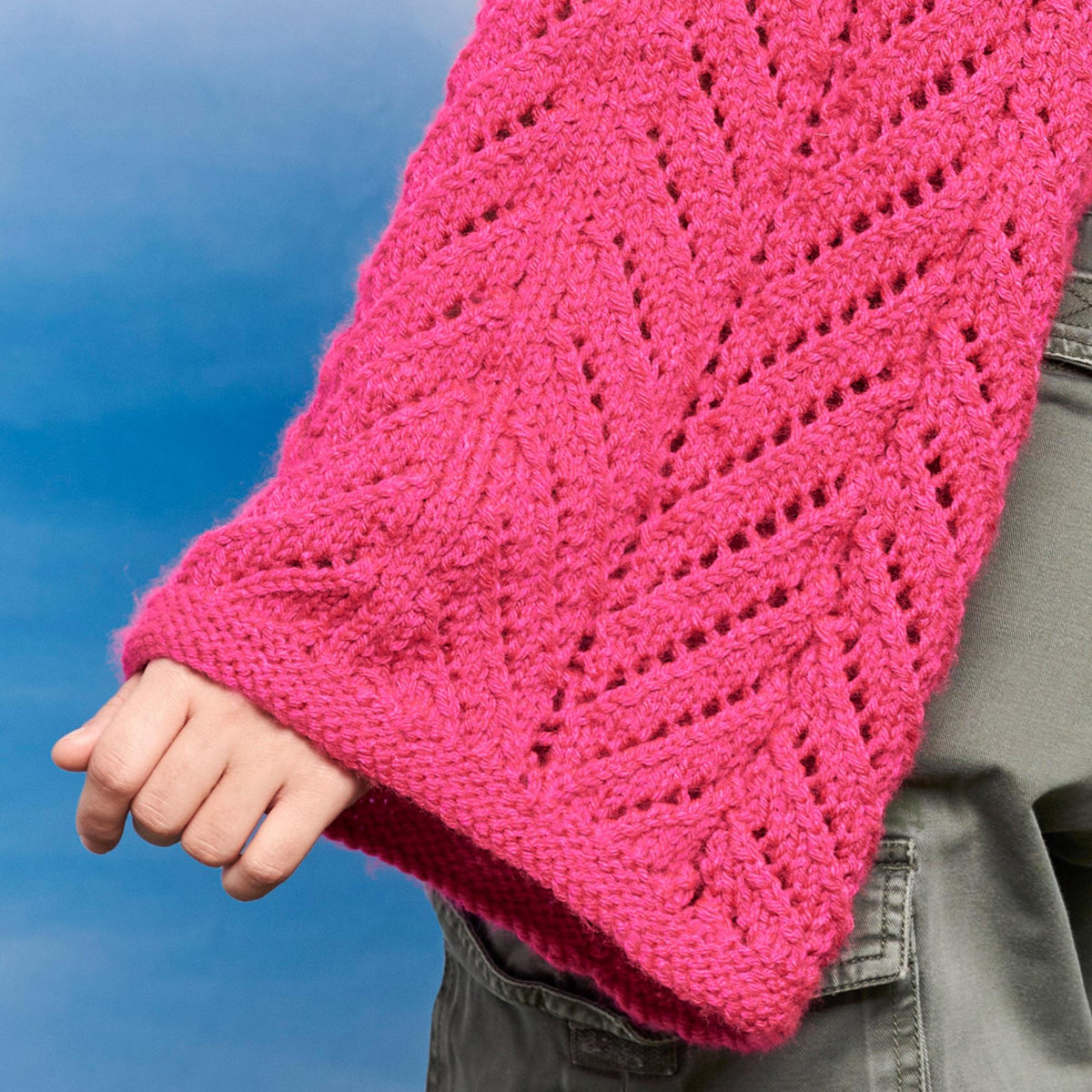 Knit Shrug made in Red Heart Yarn