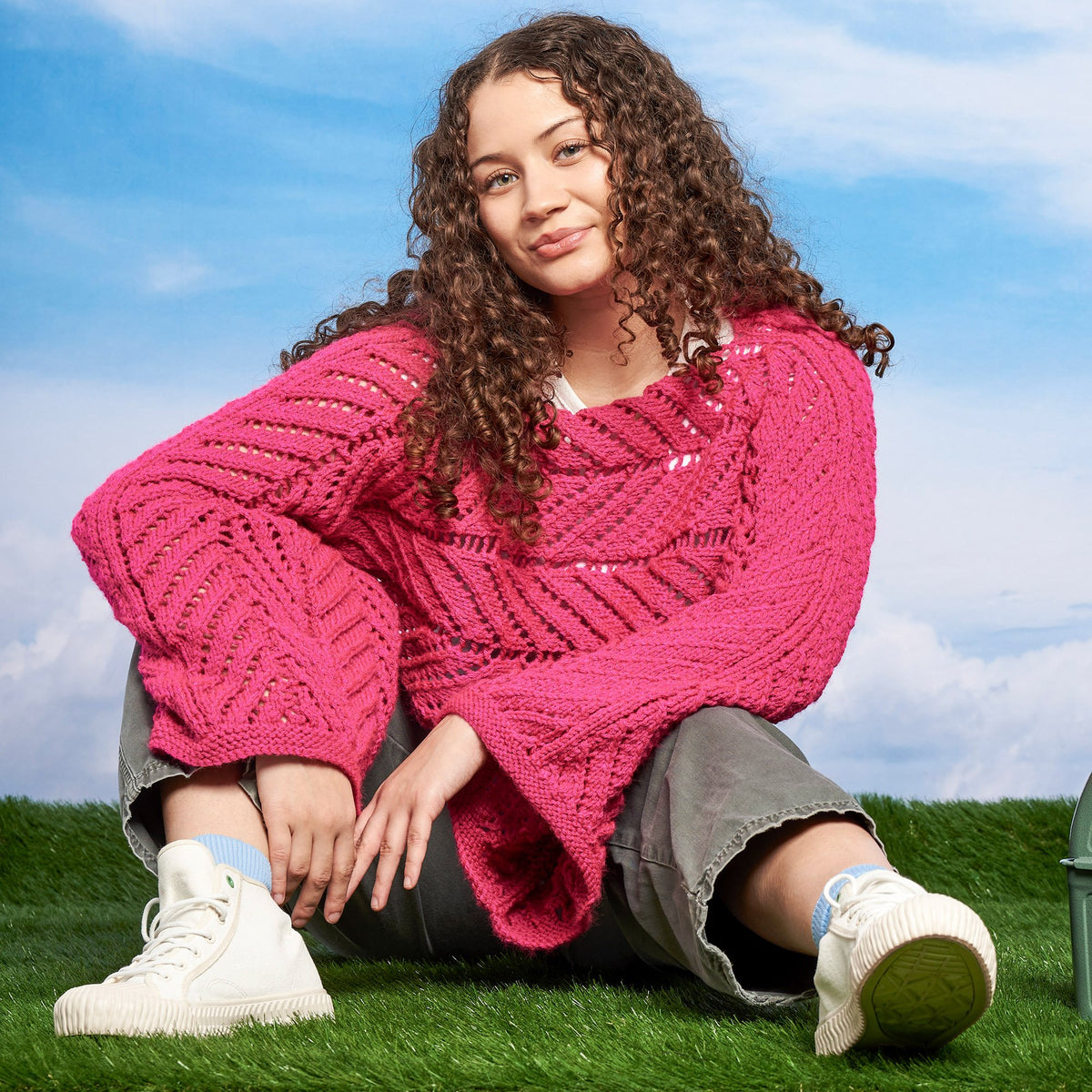 Knit Shrug made in Red Heart Yarn