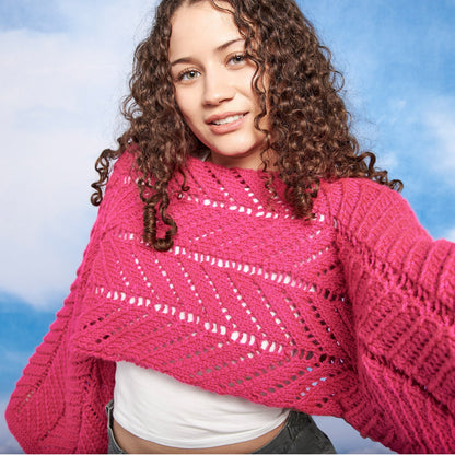 Red Heart Sunray Panels Knit Shrug Knit Shrug made in Red Heart Yarn