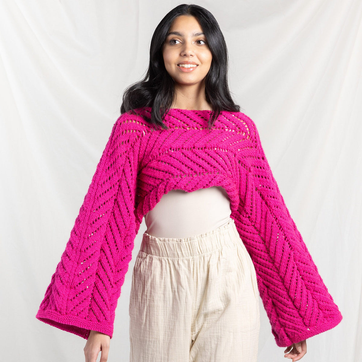 Knit Shrug made in Red Heart Yarn