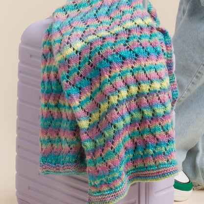 Red Heart Knit Lacy Waves Wrap Knit Wrap made in Red Heart Yarn