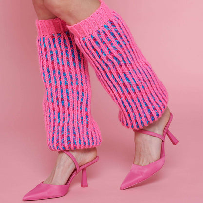 Red Heart Brioche Knit Leg Warmers Knit  made in Red Heart Super Saver yarn