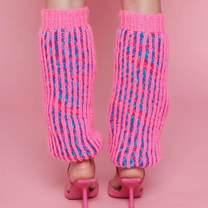 Red Heart Brioche Knit Leg Warmers Knit  made in Red Heart Super Saver yarn