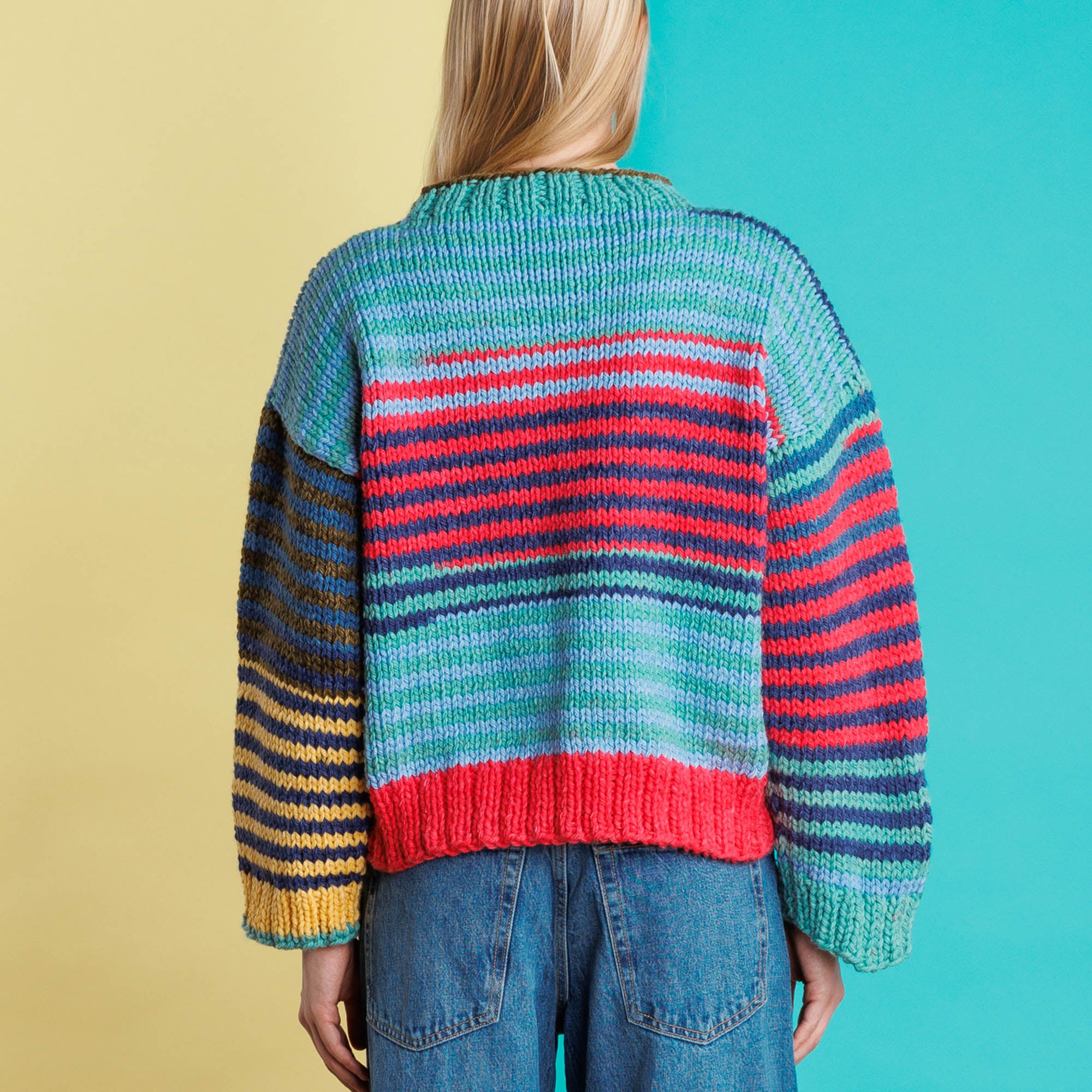 Free Beginner Red Heart Stripes for Beginner Knit Pullover Pattern