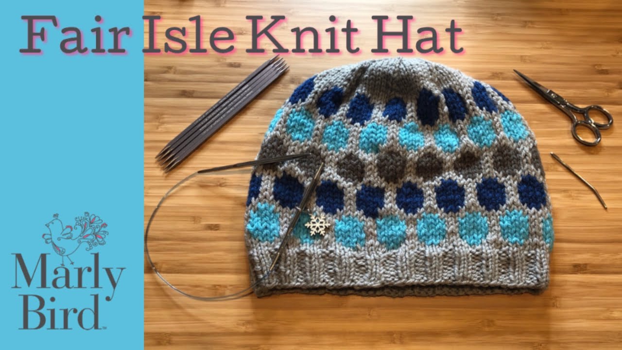 Red Heart Fair Isle Knit Hat & Cowl