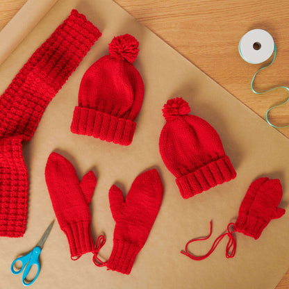 Red Heart Susan's Knit Family Winter Sets Knit  made in Red Heart Super Saver yarn