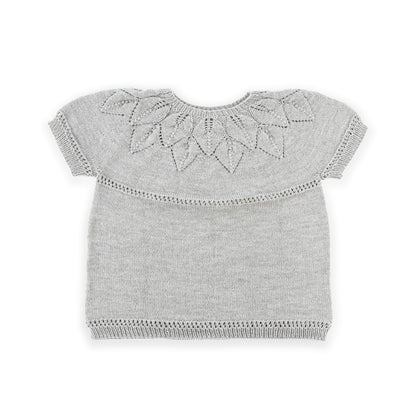 Red Heart Round Dance of Leaves Knit Top Red Heart Round Dance of Leaves Knit Top