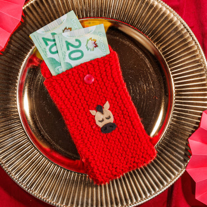 Red Heart New Years Animals Knit Envelope Red Heart New Years Animals Knit Envelope