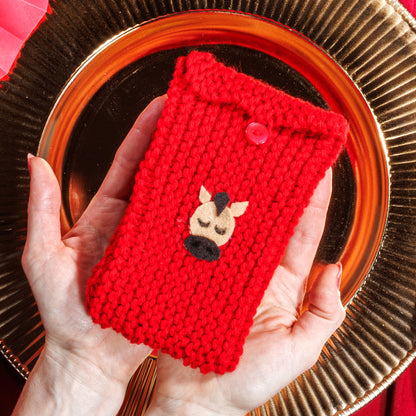 Red Heart New Years Animals Knit Envelope Red Heart New Years Animals Knit Envelope