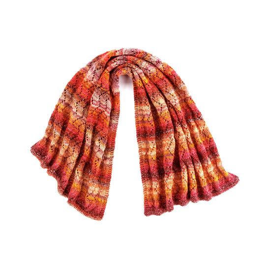 Red Heart Knit Chevron Eyelets Shawl