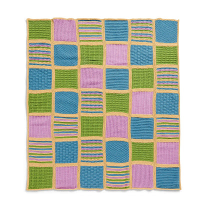 Red Heart Knit Collective Blanket Knit  made in Red Heart Super Saver Ombre yarn