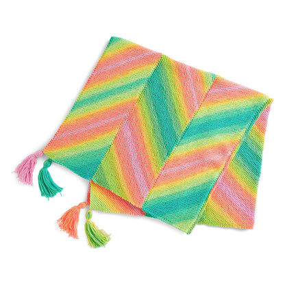 Red Heart Knit Bias Panels Blanket Knit  made in Red Heart Super Saver Stripes yarn