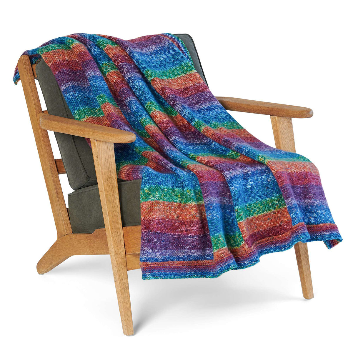 Knit Blanket made in Red Heart Itty-Bitty Yarn