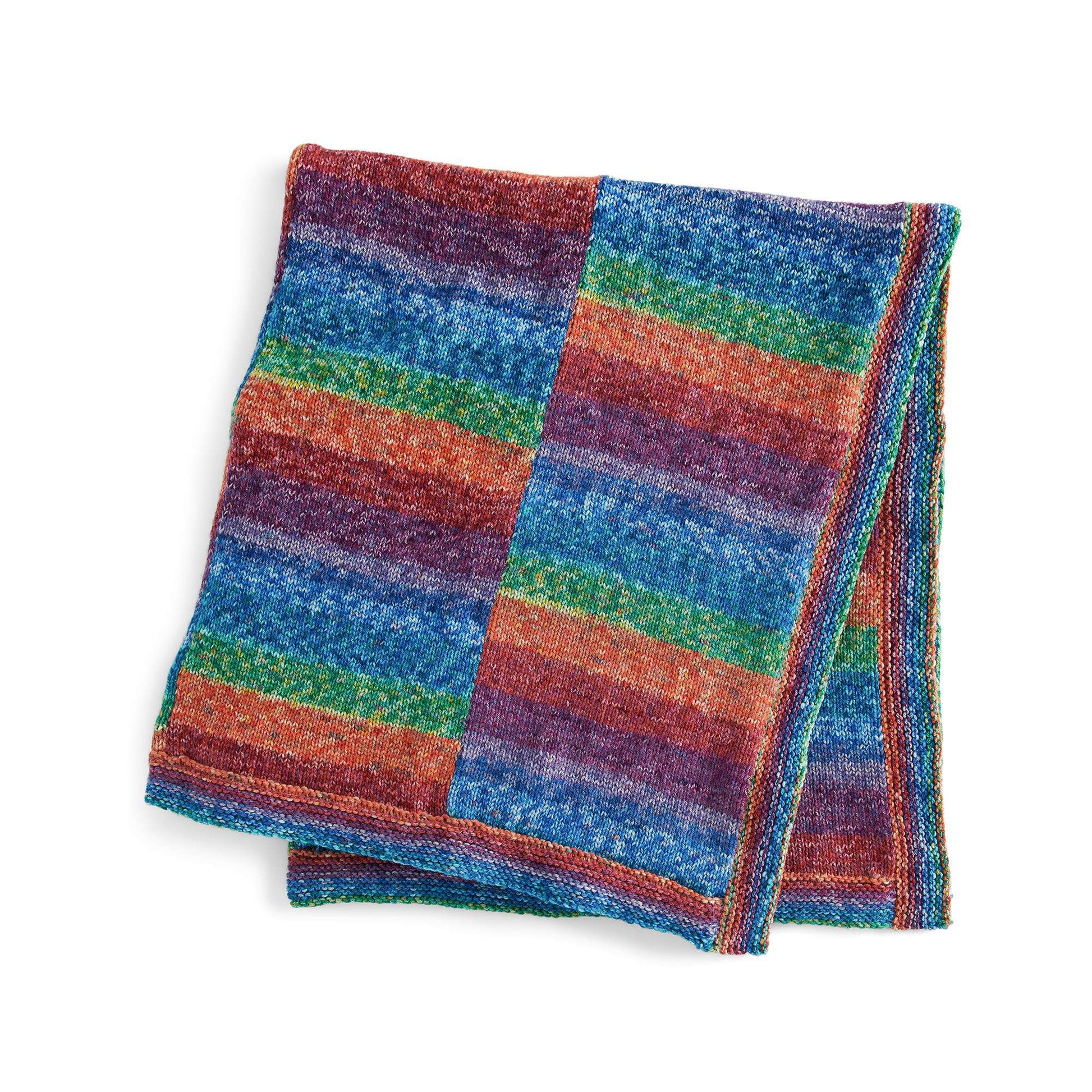Free Red Heart Rainbow Connection Knit Panel Blanket Pattern