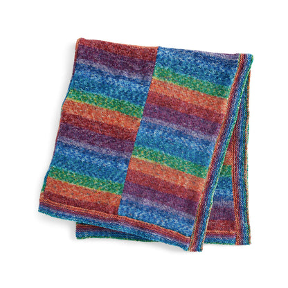 Red Heart Rainbow Connection Knit Panel Blanket Knit Blanket made in Red Heart Itty-Bitty Yarn