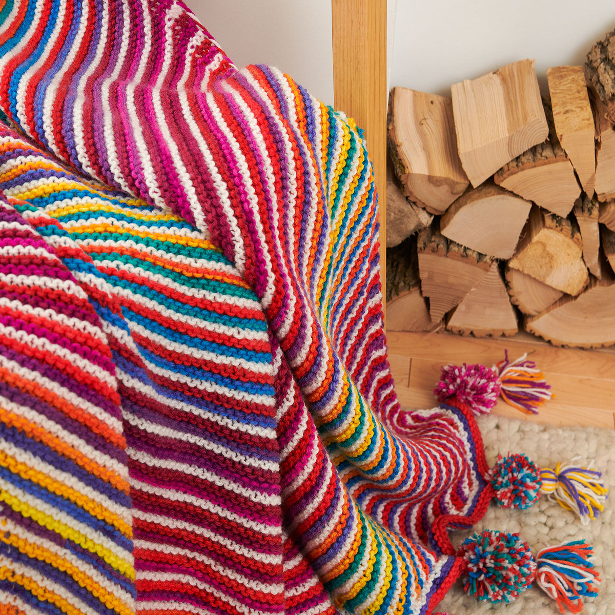 Knit Blanket made in Red Heart Super Saver Yarn