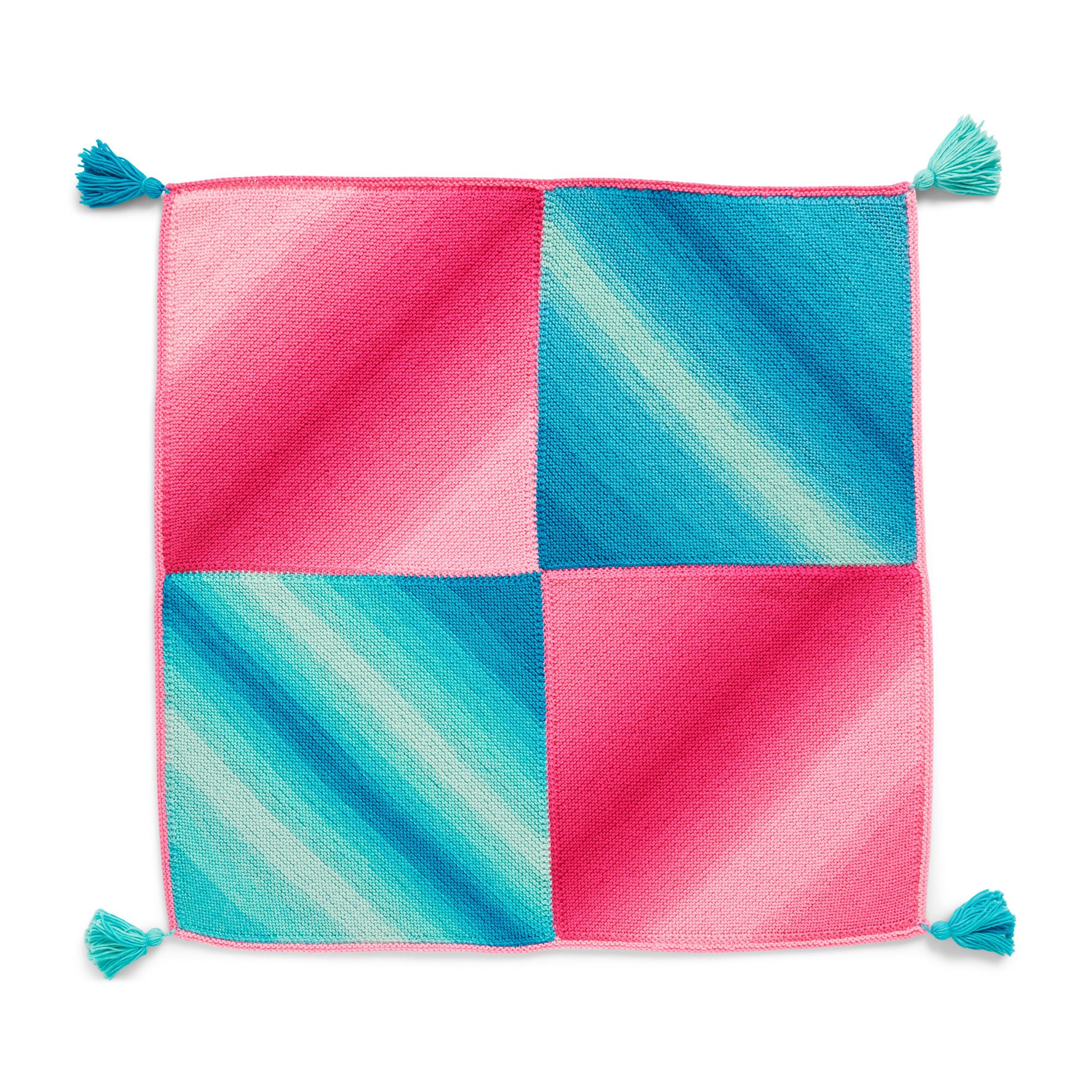 Free Red Heart Ombre Panels Knit Blanket Pattern