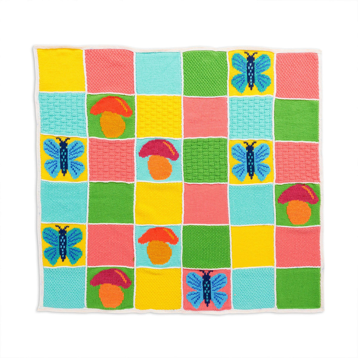 Knit Blanket made in Red Heart All in One Granny Square","Super Saver Yarn