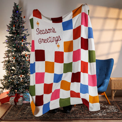 Red Heart Checkin' It Twice Knit Blanket Red Heart Checkin' It Twice Knit Blanket