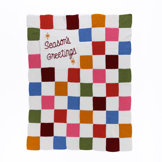 Red Heart Checkin' It Twice Knit Blanket