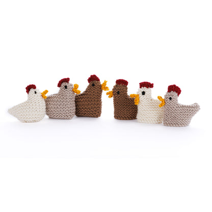 Red Heart Knit Chicken Toy and Egg Cozy All Variants