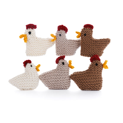 Red Heart Knit Chicken Toy and Egg Cozy All Variants