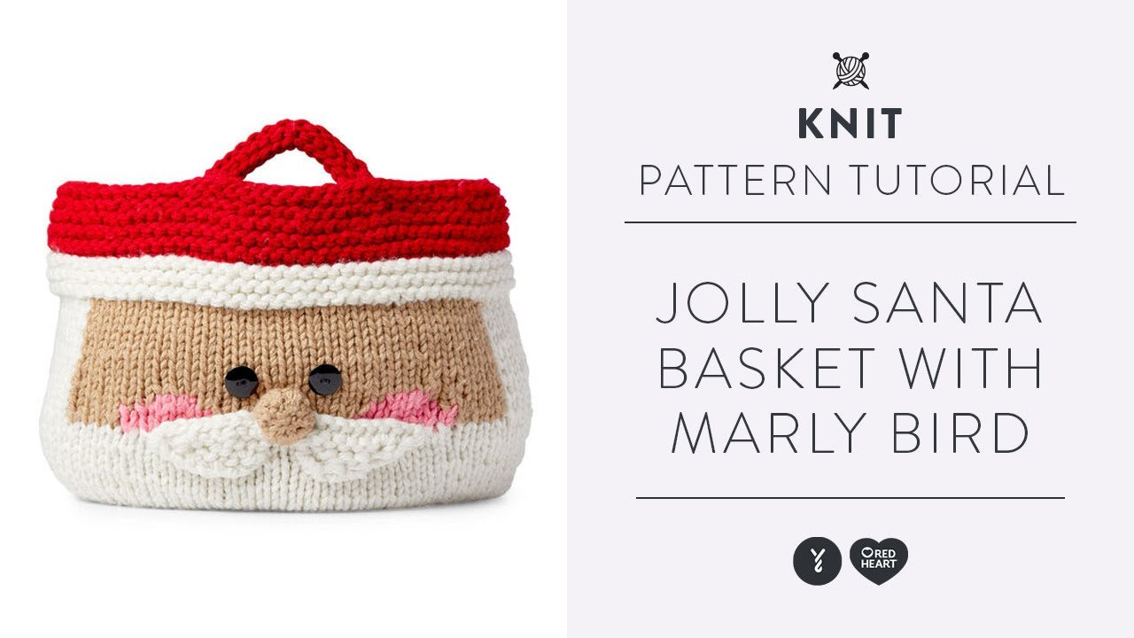 Red Heart Jolly Santa Knit Basket