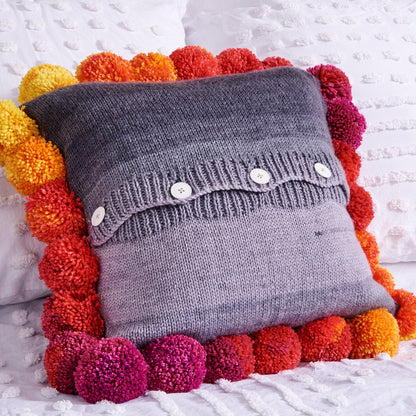 Red Heart Good Vibes Knit Pillow Knit Pillow made in Red Heart Yarn