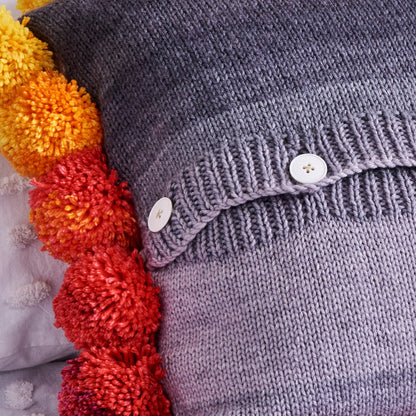 Red Heart Good Vibes Knit Pillow Knit Pillow made in Red Heart Yarn