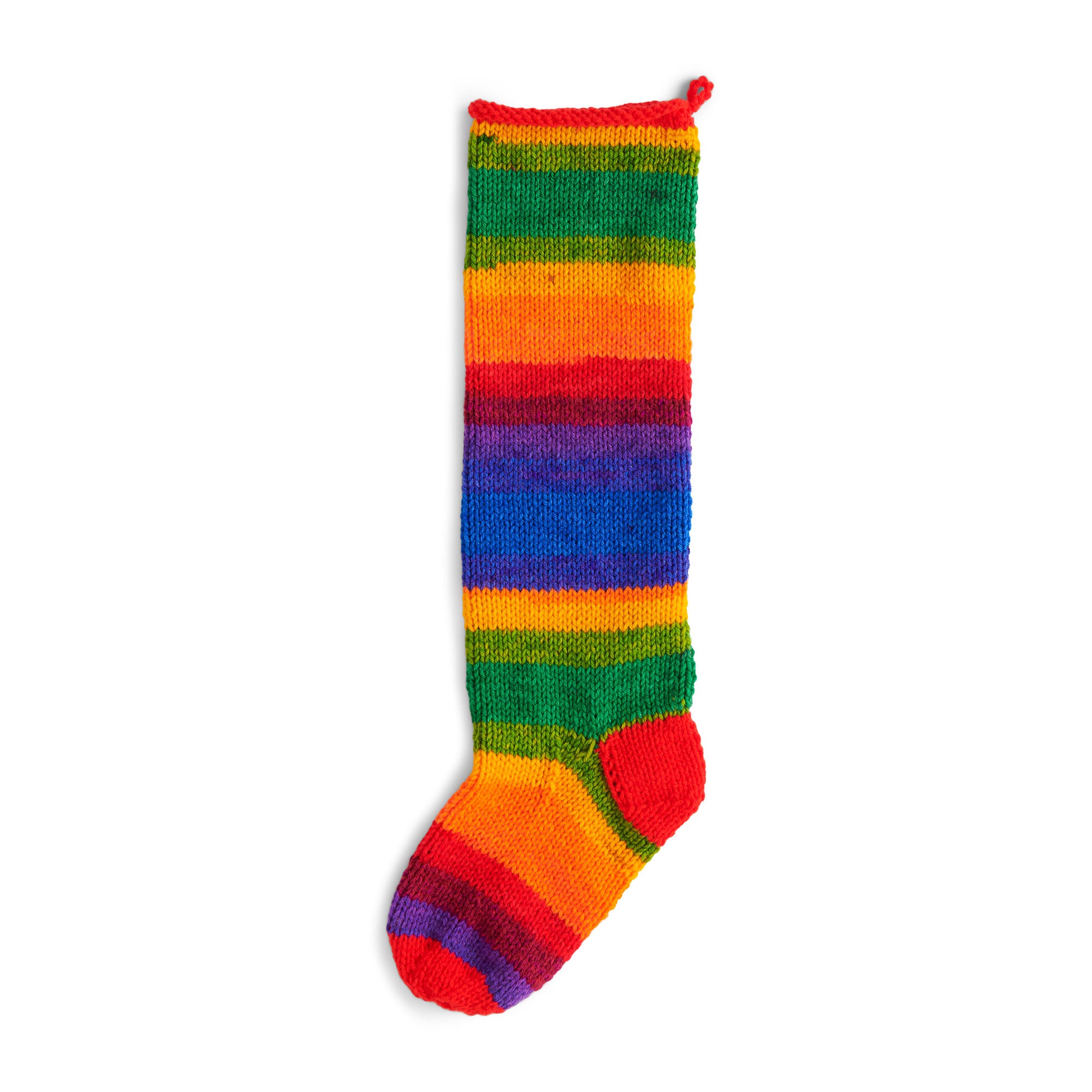 Free Easy Red Heart Stripy Stocking Knitting Pattern | Yarnspirations