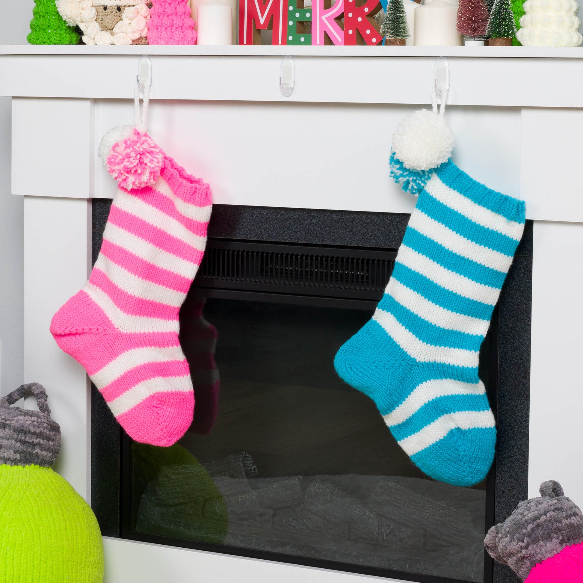 Free Easy Red Heart Merry & Bright Knit Stocking Pattern | Yarnspirations