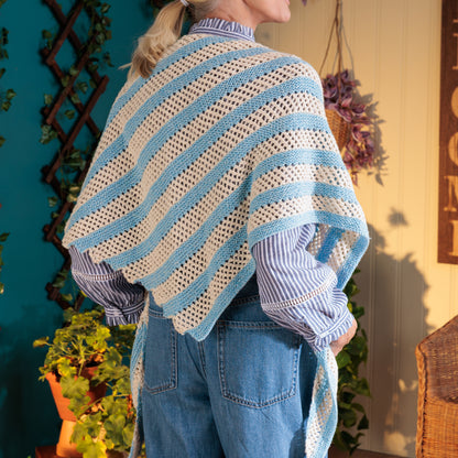 Red Heart Sawtooth Stripes Knit Shawl Red Heart Sawtooth Stripes Knit Shawl