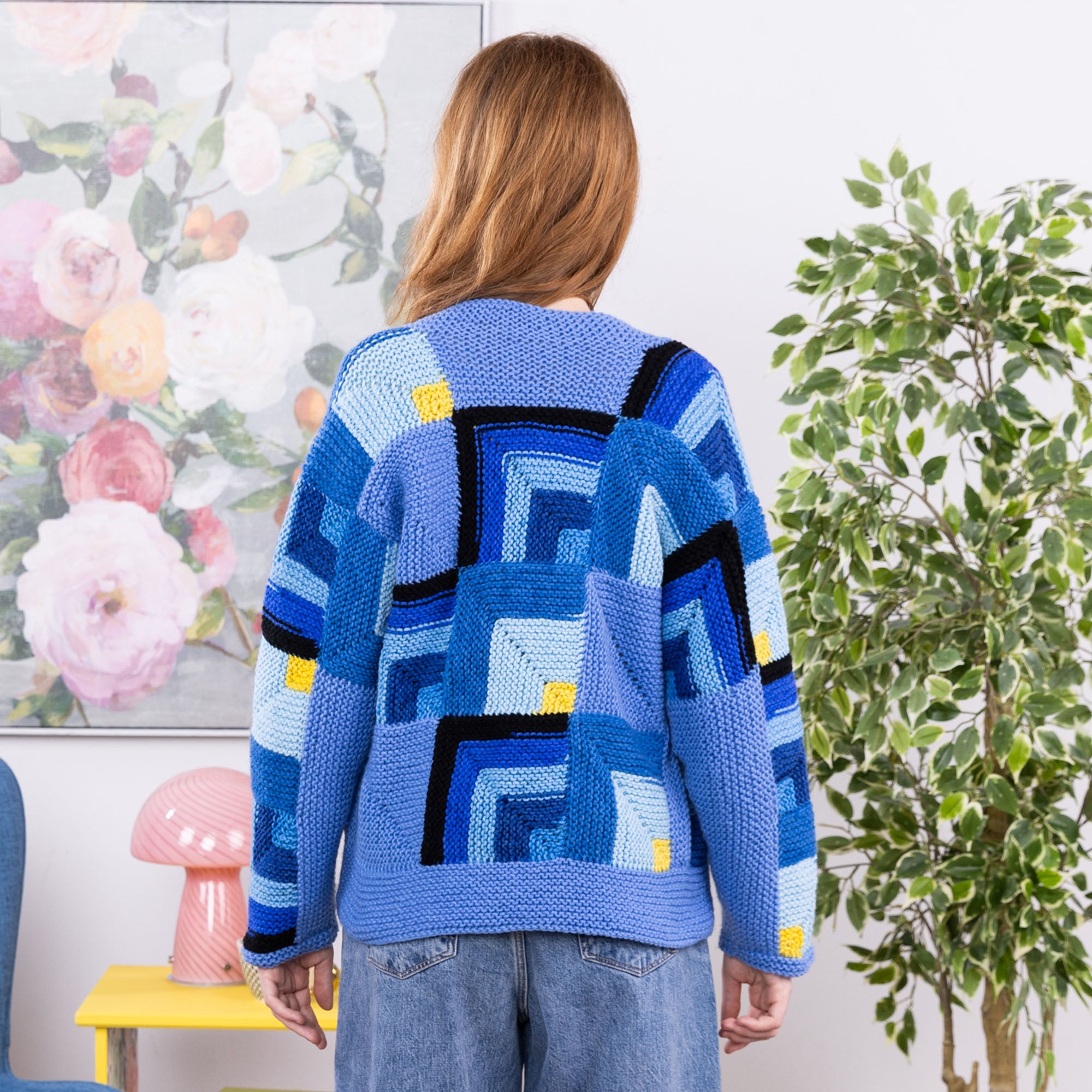 Free Easy Red Heart Knit Patchwork Jacket Pattern