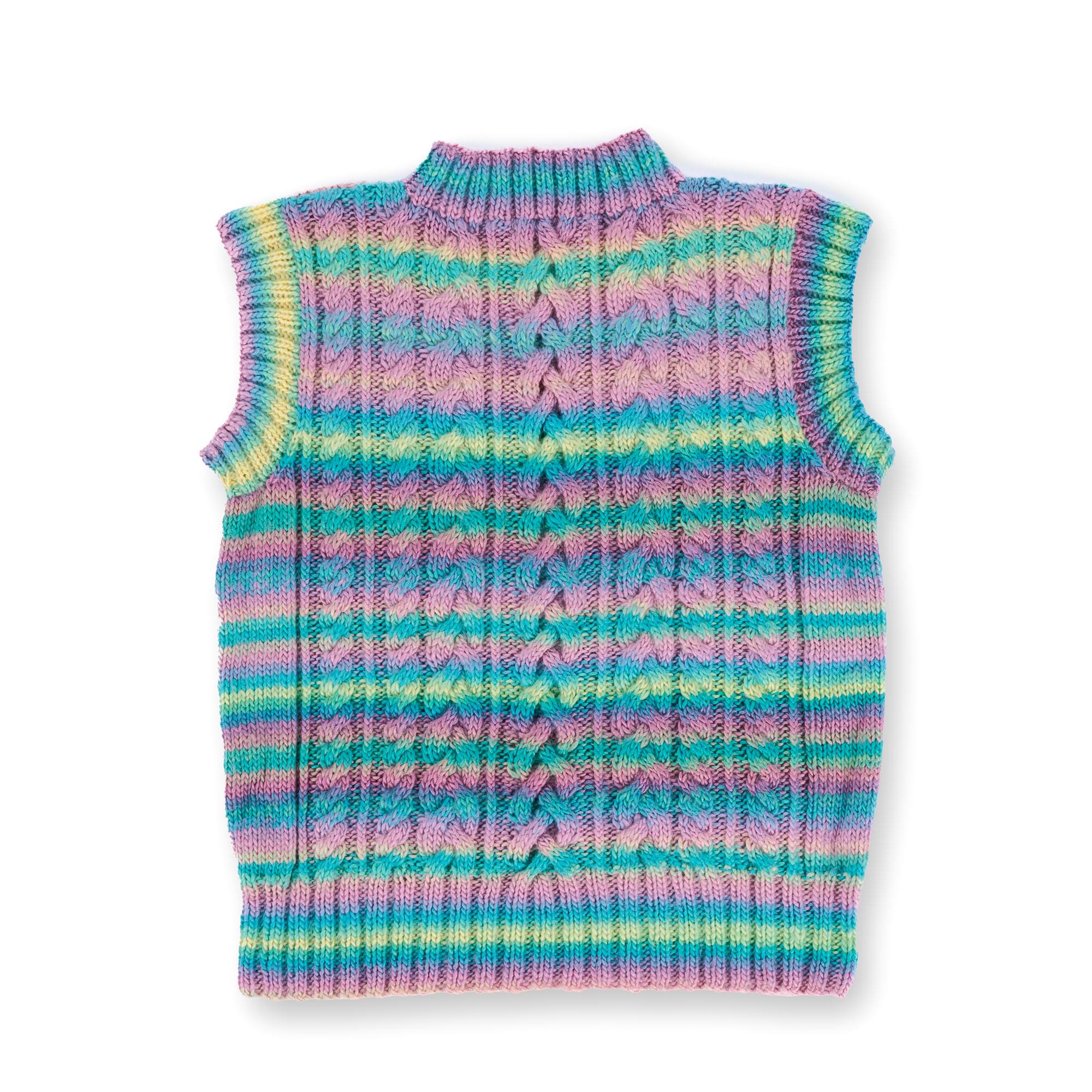 Free Red Heart Color Fade & Cables Knit Vest Pattern | Yarnspirations