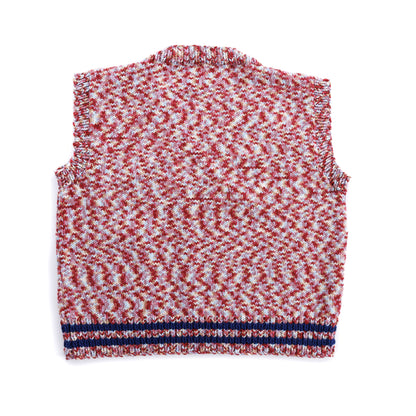 Red Heart Duplicate Stitches in Bloom Knit Vest Red Heart Duplicate Stitches in Bloom Knit Vest